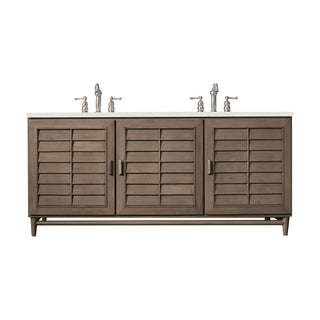72 Inch Portland Freestanding Vanity in Whitewashed Walnut / Lime Delight Top