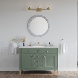48 Inch Chicago Freestanding Vanity in Smokey Celadon / Ethereal Noctis Top