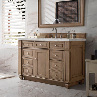 48 Inch Bristol Freestanding Vanity in Whitewashed Walnut / Victorian Silver Top