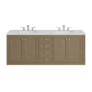 72 Inch Chicago Freestanding Vanity in Walnut Whisper / Ethereal Noctis Top
