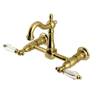 Willshire Wall Mount Kitchen Faucet in Brushed Brass