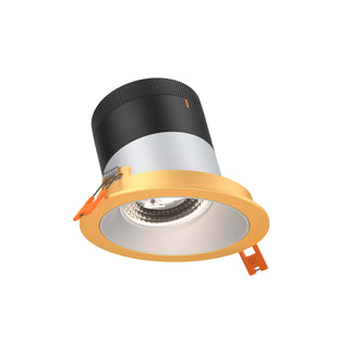 4in Modular Downlight, 5CCT, 20 degree Beam Angle, Slope Ceiling, Alzak, Gold Trim