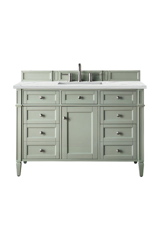 48 Inch Brittany Freestanding Vanity in Sage Green / Ethereal Noctis Top