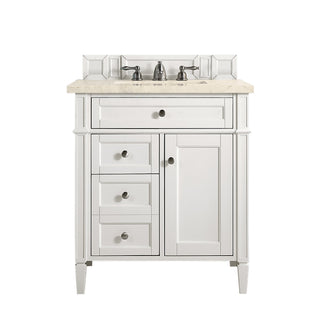 30 Inch Brittany Freestanding Vanity in Bright White / Eternal Marfil Top