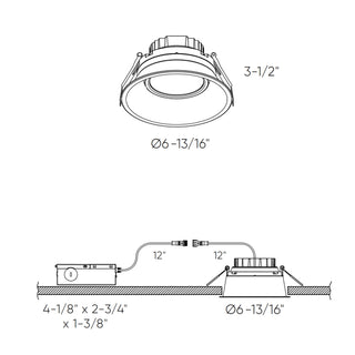 6 Inch Round Indoor/Outdoor Regressed Gimbal Down Light CCT