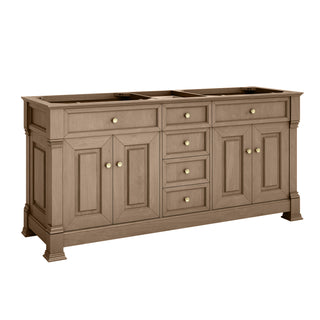 72 Inch Brookfield Freestanding Vanity in Pecan / Eternal Jasmine Pearl Top