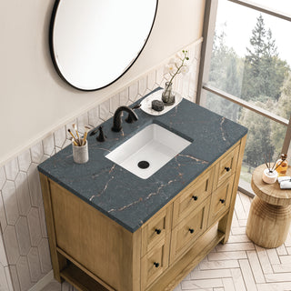 36 Inch Breckenridge Freestanding Vanity in Light Natural Oak / Parisien Bleu Top