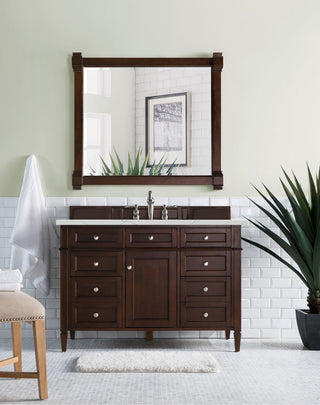 48 Inch Brittany Freestanding Vanity in Burnished Mahogany / Ethereal Noctis Top