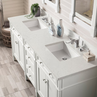 72 Inch Brittany Freestanding Vanity in Bright White / Lime Delight Top