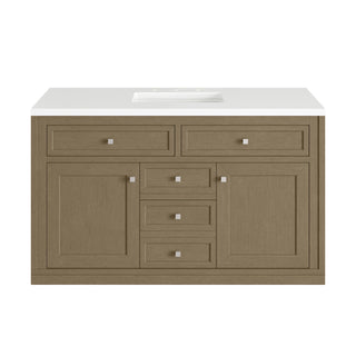 48 Inch Chicago Freestanding Vanity in Walnut Whisper / White Zeus Top