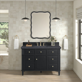 48 Inch Lorelai Freestanding Vanity in Black Onyx / Charcoal Soapstone Top