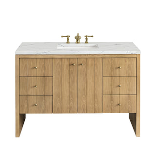 48 Inch Hudson Freestanding Vanity in Light Natural Oak / Ethereal Noctis Top