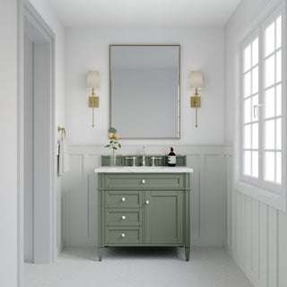 36 Inch Brittany Freestanding Vanity in Smokey Celadon / Ethereal Noctis Top