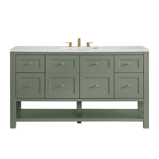 60 Inch Breckenridge Freestanding Vanity in Smokey Celadon / Arctic Fall Top