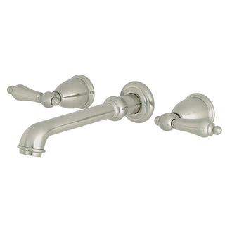 English Country Wall-Mount Bathroom Faucet in Brushed Nickel