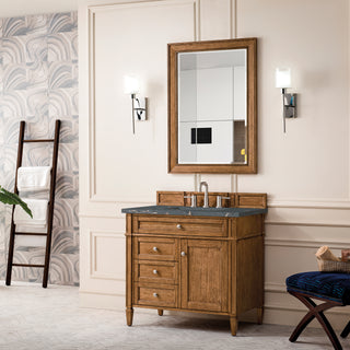 36 Inch Brittany Freestanding Vanity in Saddle Brown / Parisien Bleu Top