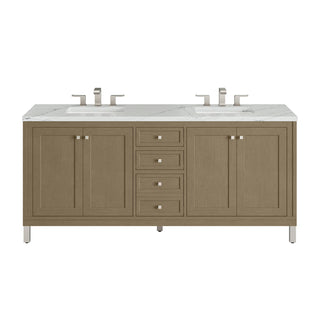 72 Inch Chicago Freestanding Vanity in Walnut Whisper / Ethereal Noctis Top