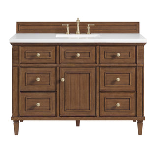 48 Inch Lorelai Freestanding Vanity in Mid-Century Walnut / White Zeus Top