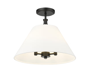 Adorra 16" Wide 3-Light Semi Flush - Matte Black