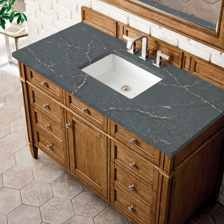 48 Inch Brittany Freestanding Vanity in Saddle Brown / Parisien Bleu Top