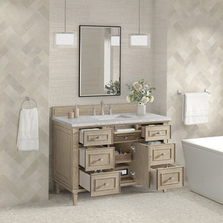 48 Inch Lorelai Freestanding Vanity in Whitewashed Oak / Eternal Jasmine Pearl Top