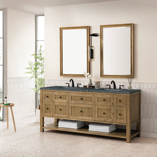 72 Inch Breckenridge Freestanding Vanity in Light Natural Oak / Parisien Bleu Top