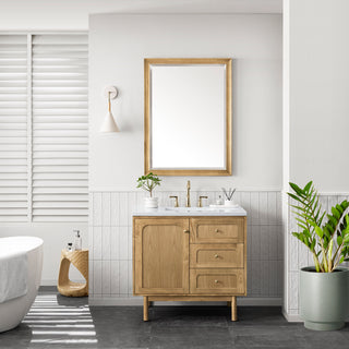36 Inch Laurent Dual Mount Vanity in Light Natural Oak / Arctic Fall Top