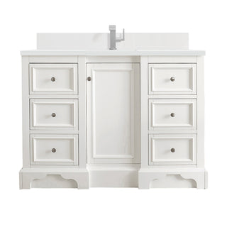 49.25 Inch De Soto Freestanding Vanity in Bright White / White Zeus Top