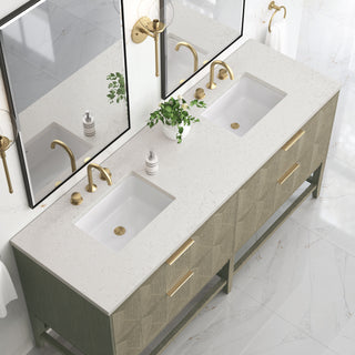 72 Inch Emmeline Freestanding Vanity in Pebble Oak / Lime Delight Top