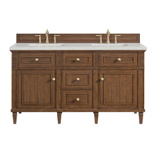 60 Inch Lorelai Freestanding Vanity in Mid-Century Walnut / Lime Delight Top