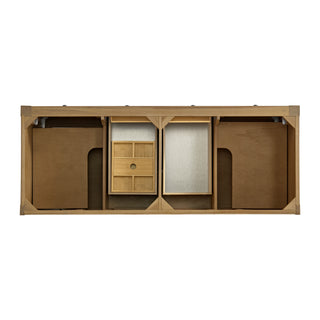 60 Inch Breckenridge Freestanding Vanity in Light Natural Oak / Eternal Jasmine Pearl Top