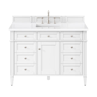 48 Inch Brittany Freestanding Vanity in Bright White / White Zeus Top