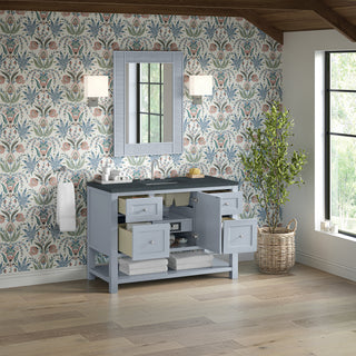 48 Inch Breckenridge Freestanding Vanity in Serenity Blue / Charcoal Soapstone Top