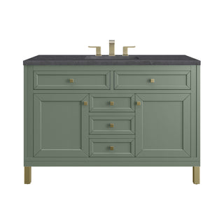 48 Inch Chicago Freestanding Vanity in Smokey Celadon / Charcoal Soapstone Top
