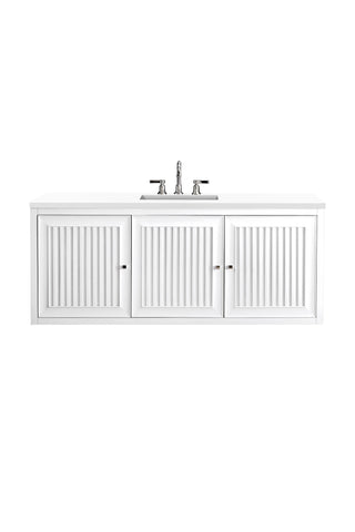 60 Inch Athens Dual Mount Vanity in Glossy White / White Zeus Top