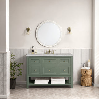 48 Inch Breckenridge Freestanding Vanity in Smokey Celadon / Victorian Silver Top