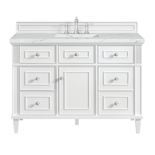 48 Inch Lorelai Freestanding Vanity in Bright White / Ethereal Noctis Top