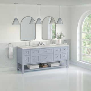 72 Inch Breckenridge Freestanding Vanity in Serenity Blue / Lime Delight Top