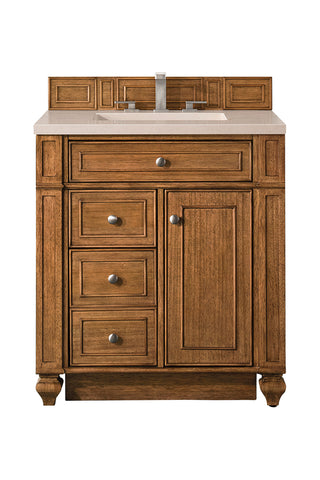 30 Inch Bristol Freestanding Vanity in Saddle Brown / Eternal Marfil Top