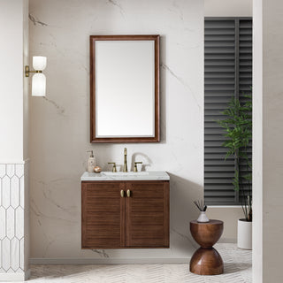 30 Inch Amberly Dual Mount Vanity in Mid-Century Walnut / Ethereal Noctis Top