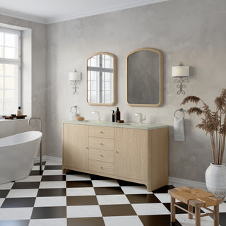 72 Inch Gracyn Freestanding Vanity in Coastal Driftwood / Victorian Silver Top