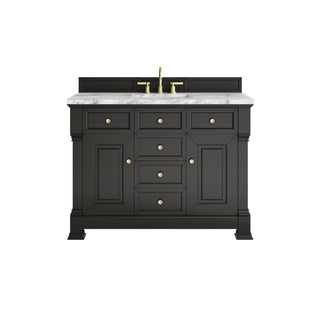 48 Inch Brookfield Freestanding Vanity in Black Onyx / Carrara White Top