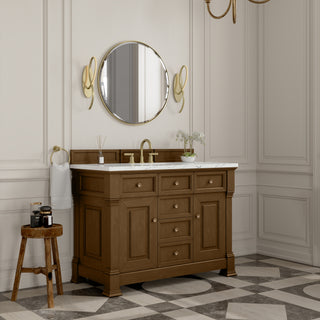 48 Inch Brookfield Freestanding Vanity in Honey Oak / Ethereal Noctis Top