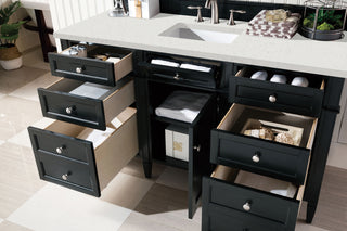 60 Inch Brittany Freestanding Vanity in Black Onyx / Lime Delight Top