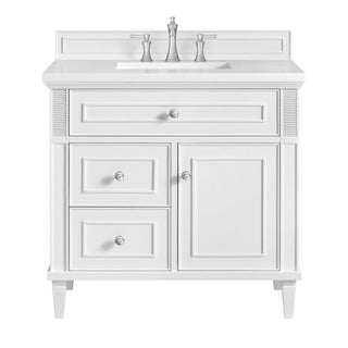 36 Inch Lorelai Freestanding Vanity in Bright White / White Zeus Top