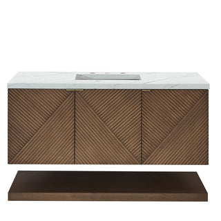 48 Inch Marcello Floating Vanity in Chestnut / Ethereal Noctis Top