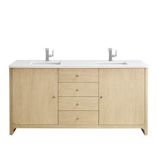 72 Inch Gracyn Freestanding Vanity in Coastal Driftwood / White Zeus Top