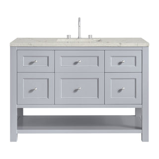 48 Inch Breckenridge Freestanding Vanity in Serenity Blue / Victorian Silver Top