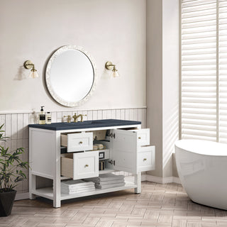 48 Inch Breckenridge Freestanding Vanity in Bright White / Charcoal Soapstone Top