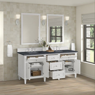 72 Inch Lorelai Freestanding Vanity in Bright White / Charcoal Soapstone Top